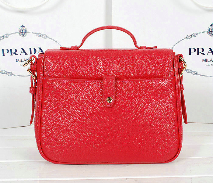 2014 Prada calfskin flap bag BN0963 rose - Click Image to Close